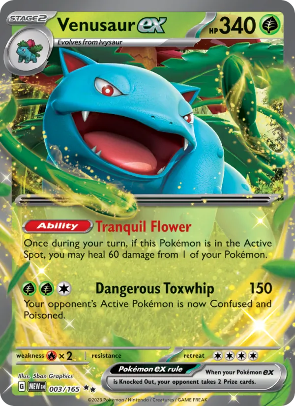 Venusaur ex, 151 card 003