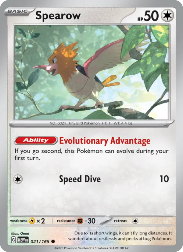 Spearow, 151 card 021