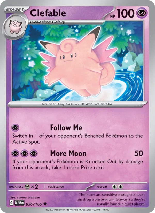 Clefable, 151 card 036